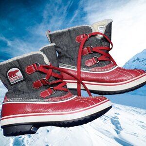 Sorel Tivoli Women's Red Waterproof Boots NL1530-986 US Size 7.5